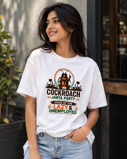 Cockroach Janta Party T-Shirt | Voice of the Lazy & Unemployed Graphic Tee