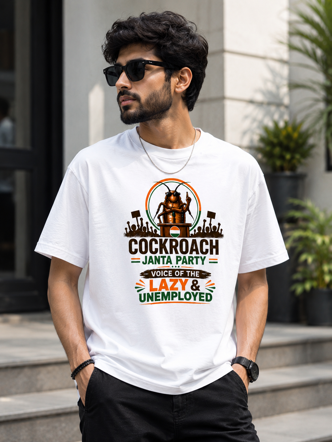 Cockroach Janta Party T-Shirt | Voice of the Lazy & Unemployed Graphic Tee