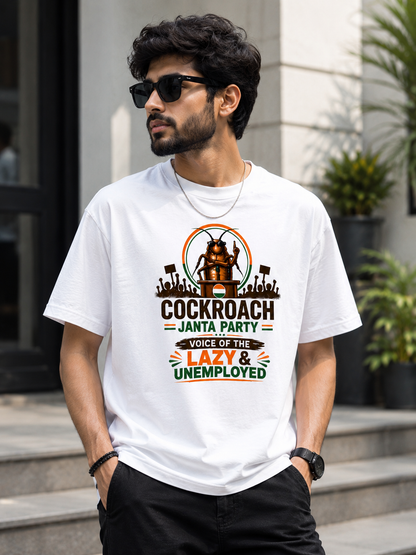 Cockroach Janta Party T-Shirt | Voice of the Lazy & Unemployed Graphic Tee